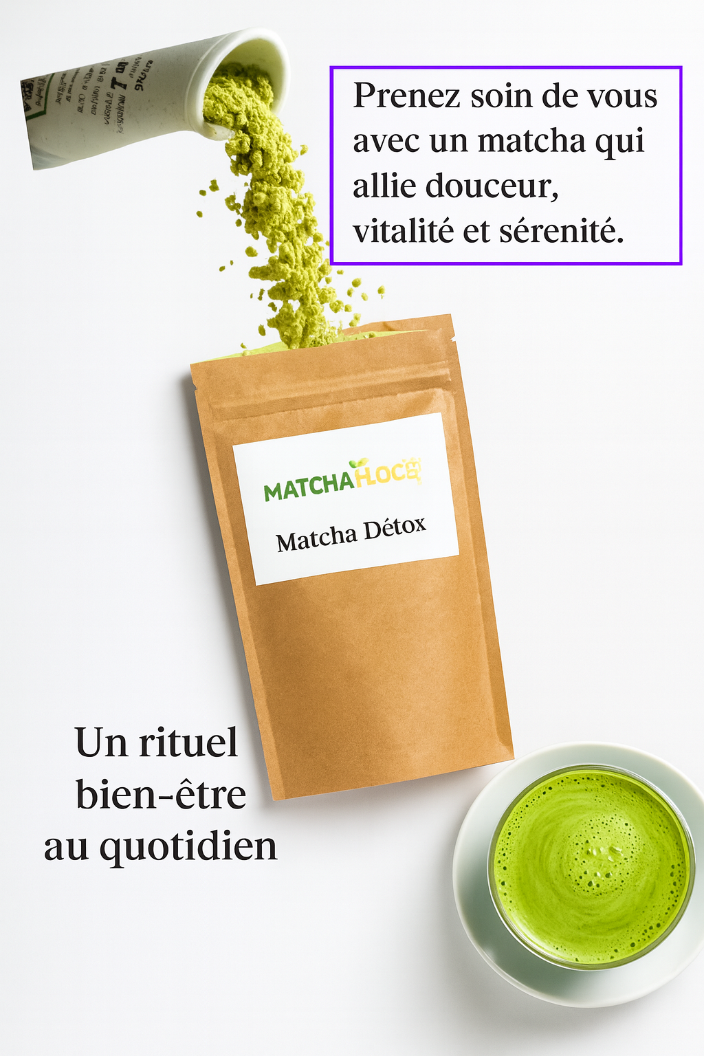 Matcha gingembre & citron – Poudre naturelle 100% premium