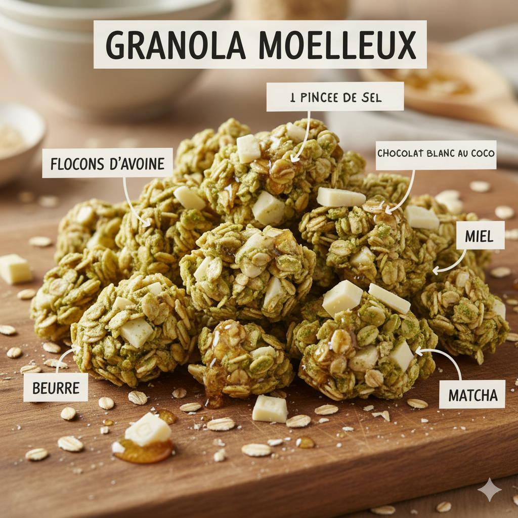 Duo dégustation Healthy Granola Matcha croquant et Moelleux