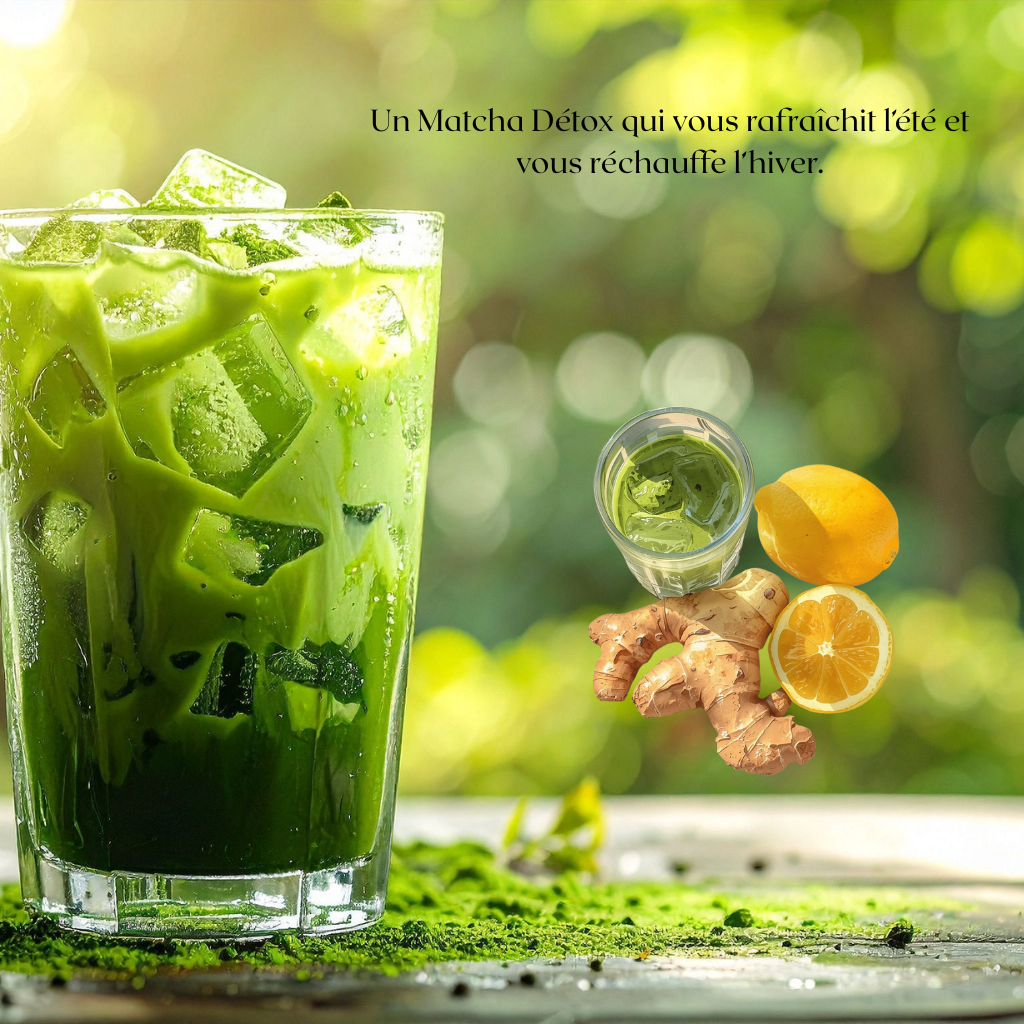 Matcha gingembre & citron – Poudre naturelle 100% premium