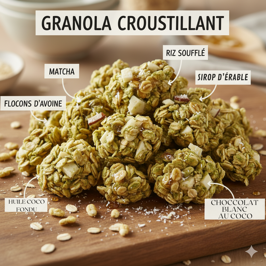 Duo dégustation Healthy Granola Matcha croquant et Moelleux