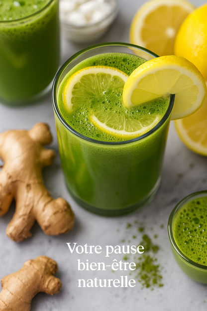 Matcha gingembre & citron – Poudre naturelle 100% premium