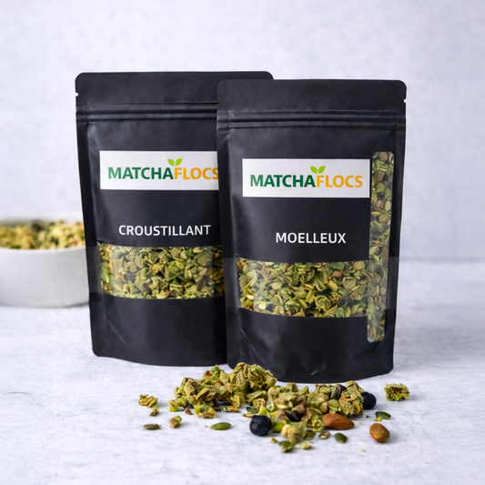 Duo dégustation Healthy Granola Matcha croquant et Moelleux